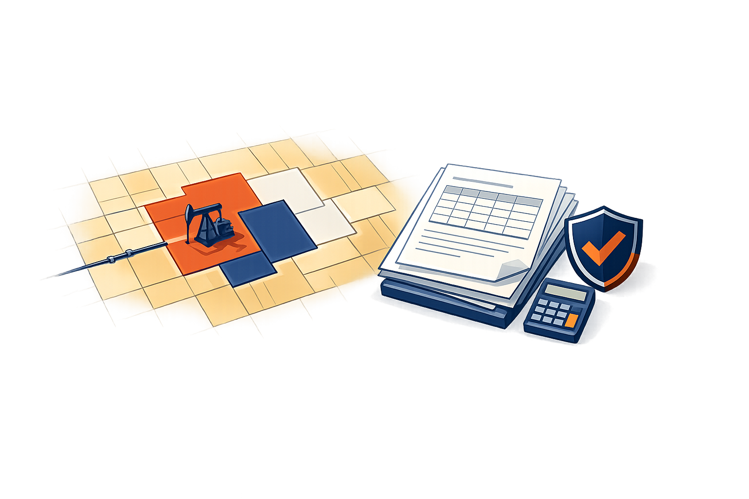 Illustration of lease services with cadastral map context